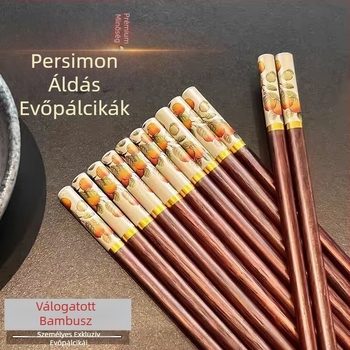 Tömörfa evőpálcikák otthoni használatra, kínai stílus, 2025-ös kiadás, penészmentes és csúszásmentes, vastagított antibakteriális családi készlet
