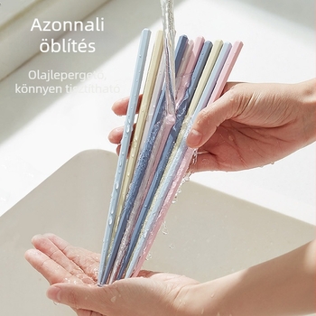 Hatoldalú ötvözet evőpálcikák pasztell macaron színek, modern minimalist design, otthoni és szállodai használatra