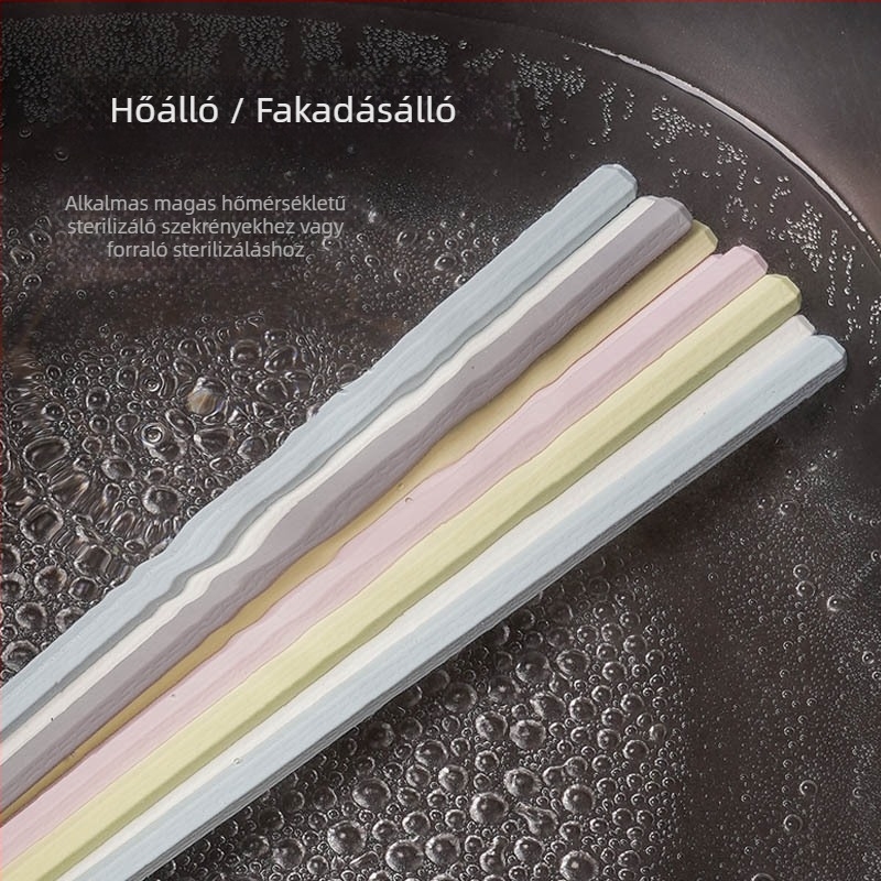 Hatoldalú ötvözet evőpálcikák pasztell macaron színek, modern minimalist design, otthoni és szállodai használatra