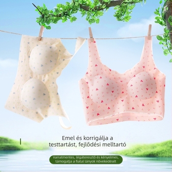 Fejlődési korszak melltartó merev kosarakkal és párnákkal, top-stílusú, varrat nélküli, ice silk anyagból, egy darabban, tinédzsereknek