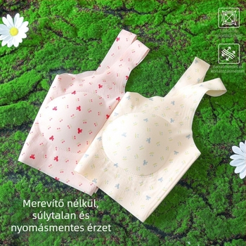 Fejlődési korszak melltartó merev kosarakkal és párnákkal, top-stílusú, varrat nélküli, ice silk anyagból, egy darabban, tinédzsereknek