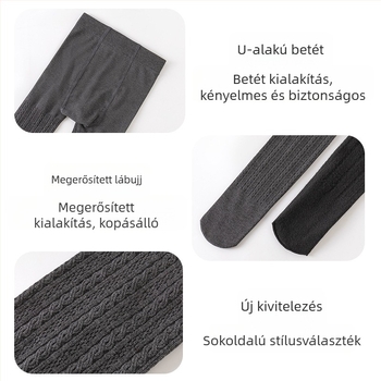 Lányoknak készült vastag fleece-béléses téli harisnya, fehér