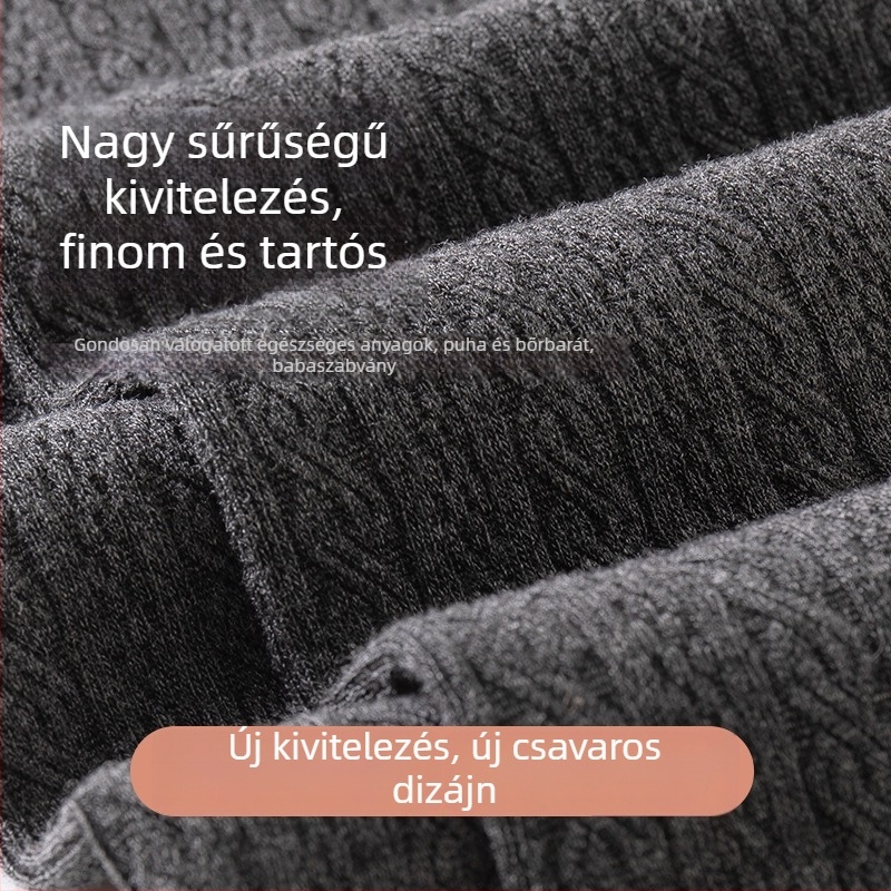 Lányoknak készült vastag fleece-béléses téli harisnya, fehér