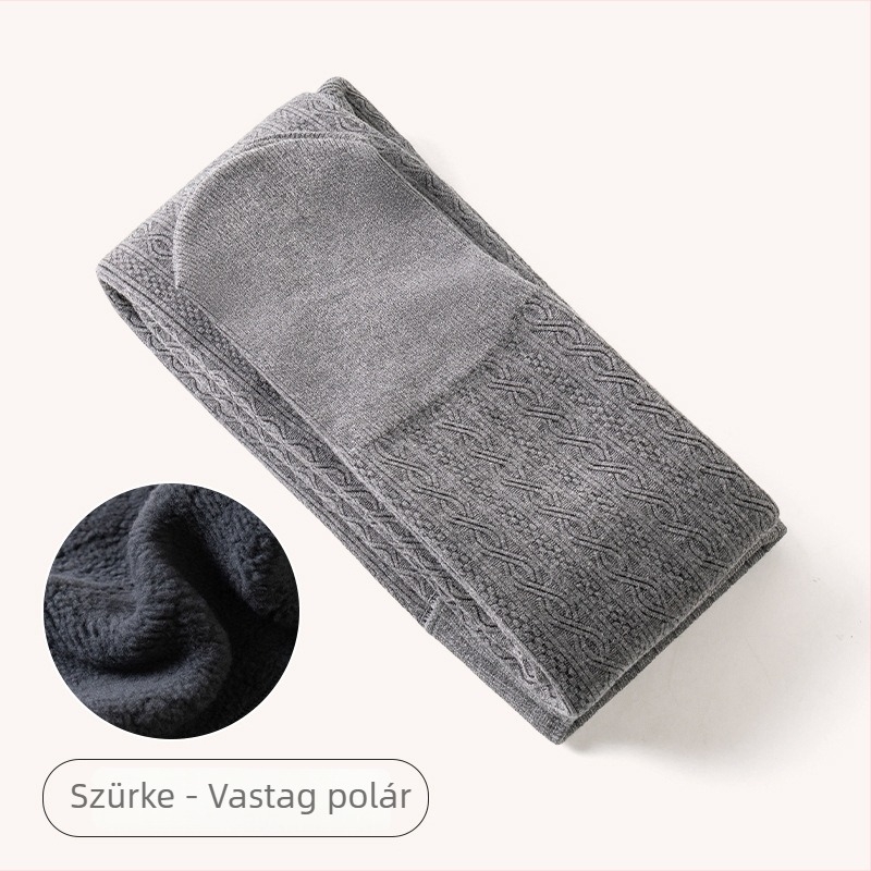 Lányoknak készült vastag fleece-béléses téli harisnya, fehér