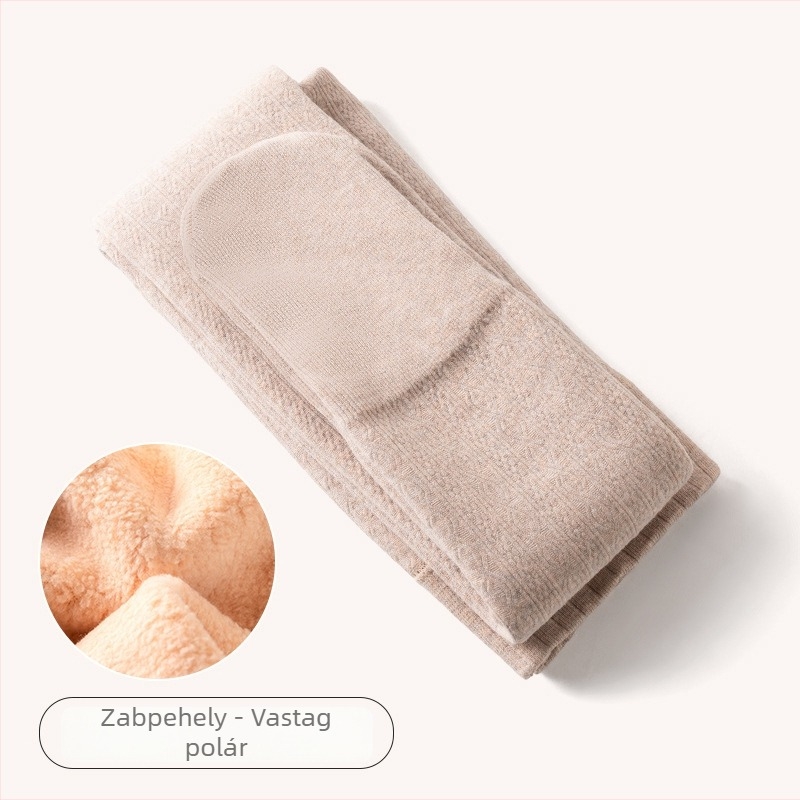 Lányoknak készült vastag fleece-béléses téli harisnya, fehér