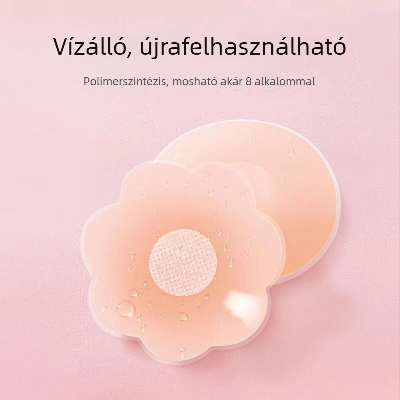 Nőknek szóló láthatatlan szilikon mellpatch, ultra vékony, varratmentes, enyhe push-up hatással és fedővel.