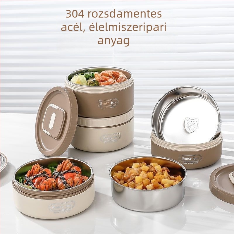 304 rozsdamentes acél ebédes doboz, hordozható Bento, japán stílusú ebédes doboz, leveses tál és zabkása pohár