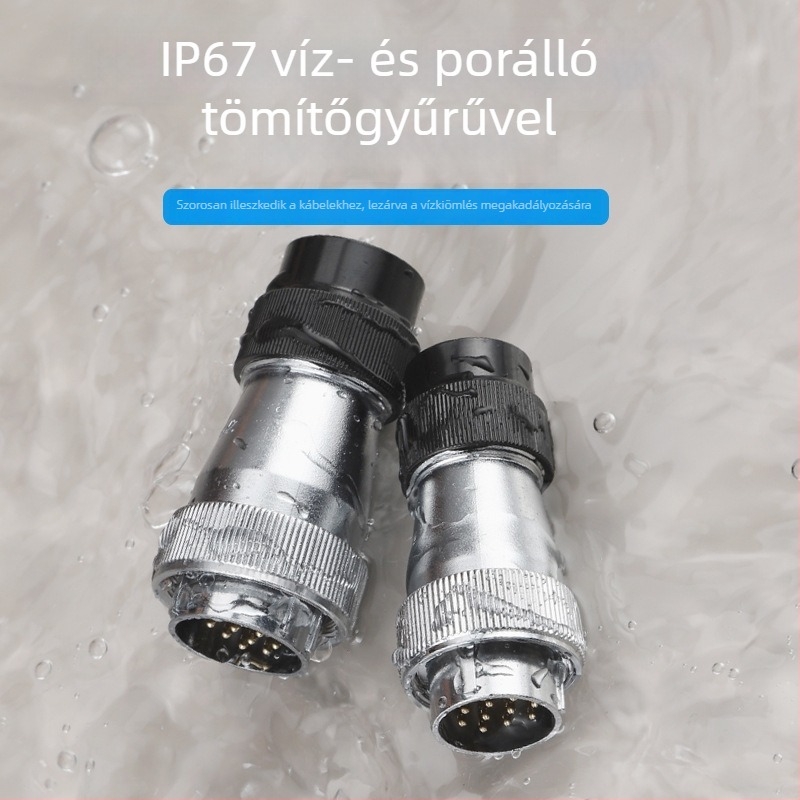 Ipari minőségű vízálló légi csatlakozó WF_HF16, elektromos csatlakozó, 2-3-4-5-7-9-10 mag, TN+ZM típusú csavaranya