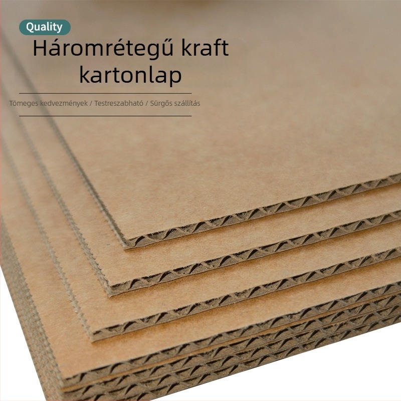 Háromrétegű kraft karton csomagolás vastagított merev panellel, kitöltő- és elválasztó elemekkel, hullámkarton, testreszabható