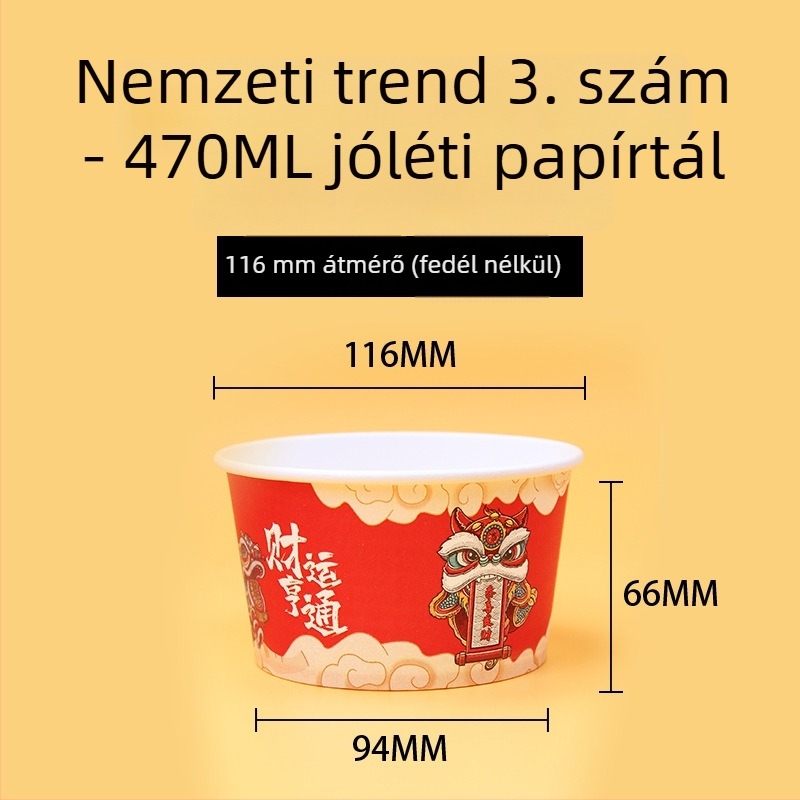 Kínai stílusú papírtálak piknikhez, kemping ebéddoboz, egyedi logó, egyszer használatos edények