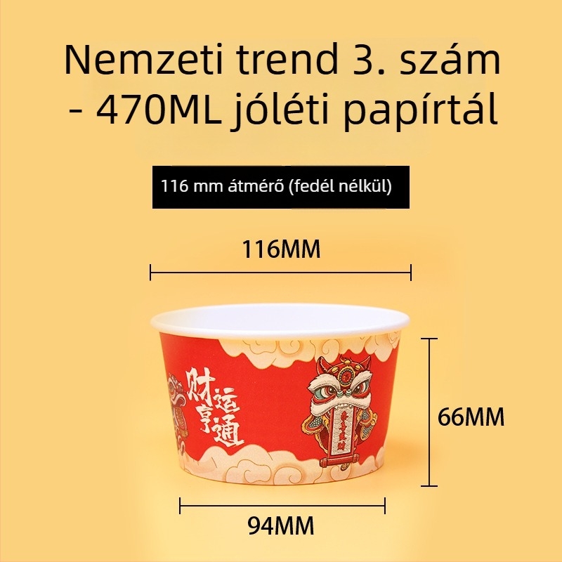 Kínai stílusú papírtálak piknikhez, kemping ebéddoboz, egyedi logó, egyszer használatos edények