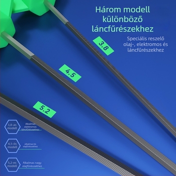 Hexagonális láncfűrész-reszelő, láncsziszoló eszköz kézi használatra, körreszelő