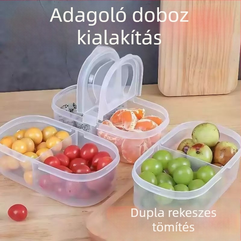 Gyümölcsökre tervezett ebédes doboz kempingezéshez és piknikhez, élelmiszer-minőségű nassoló doboz, hordozható zárható tároló és porciós doboz
