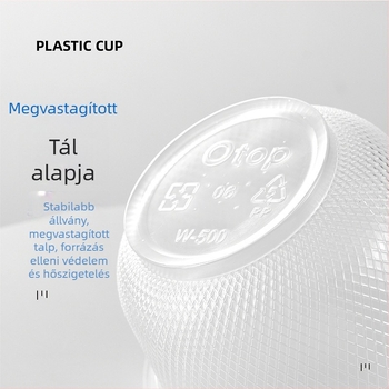 Egyszer használatos műanyag tál, 500 ml, átlátszó hálós mintázat, háztartási használatra