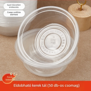 Átlátszó, vastagított műanyag tál, 320 ml, kerek levesestál éttermek és otthoni használatra