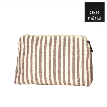 Női denim kozmetikai táska, hordozható clutch utazáshoz