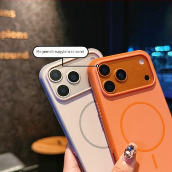 Mágneses matt védőtok iPhone 11–17 sorozathoz, ütésálló, ujjlenyomat-mentes, PC + TPU