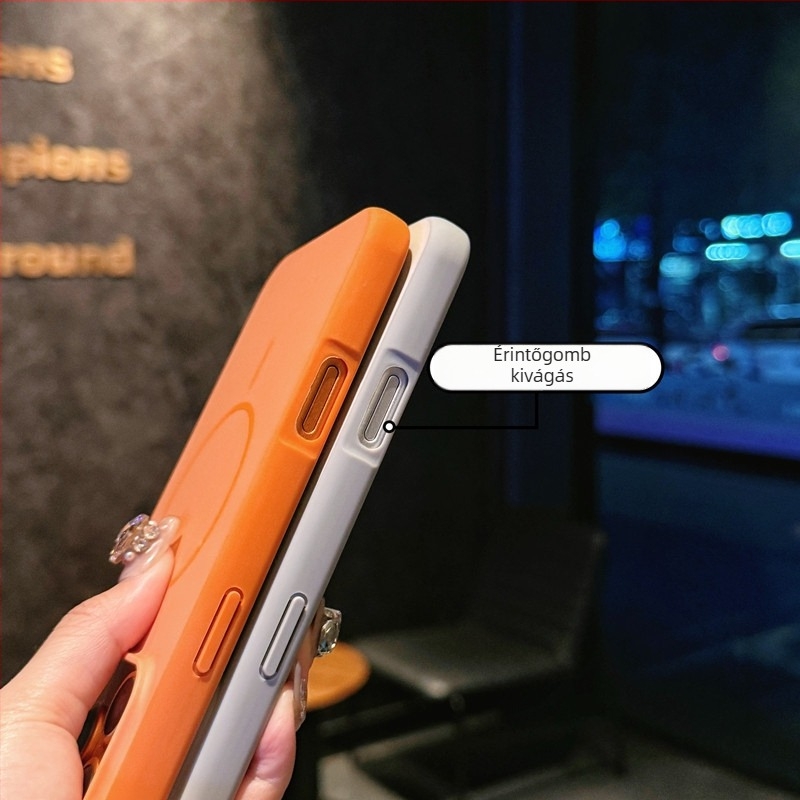 Mágneses matt védőtok iPhone 11–17 sorozathoz, ütésálló, ujjlenyomat-mentes, PC + TPU