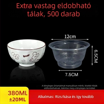 Egyszer használatos, kerek műanyag tál, élelmiszer-minőségű, extra vastag, háztartási használatra