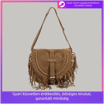 Velúr saddle táska ciucrokkal díszítve, niche retro divat crossbody