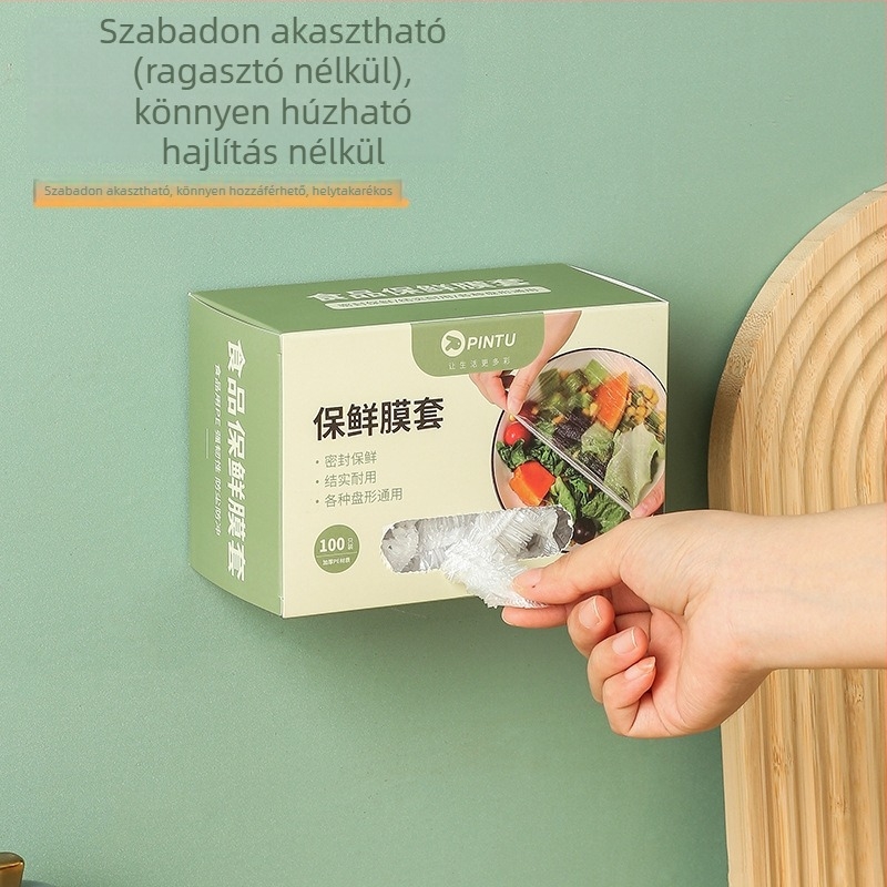 Egyszer használatos műanyag fóliás fedél, élelmiszer-minőségű, otthoni konyhához — maradékok frissességének megőrzésére tálak és tányérok számára