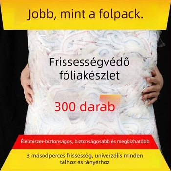 100 darab egyetlen használatú élelmiszer-minőségű fóliafedő készlet a konyhához és a hűtőhöz, rugalmas nyílással a maradékok és tálak számára