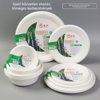 Egyszer használatos papírpulpából készült mély tányérok, Bento-stílusú, 10 darab