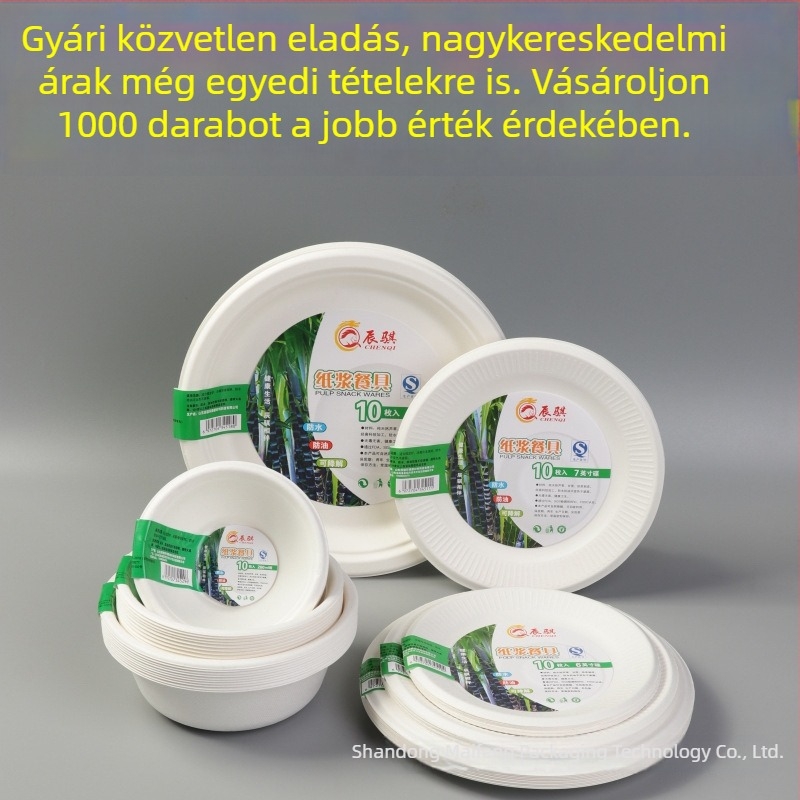 Egyszer használatos papírpulpából készült mély tányérok, Bento-stílusú, 10 darab
