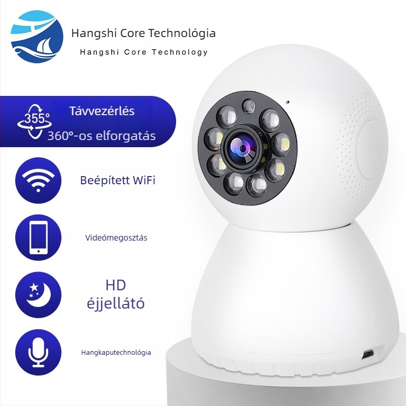 Snowman kamera intelligens pan-tilt, HD vezeték nélküli babamonitor és távoli megfigyelés