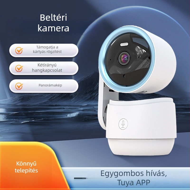 Beltéri PTZ felügyeleti kamera Wi‑Fi‑vel és Tuya Smarttal, emberkövetés