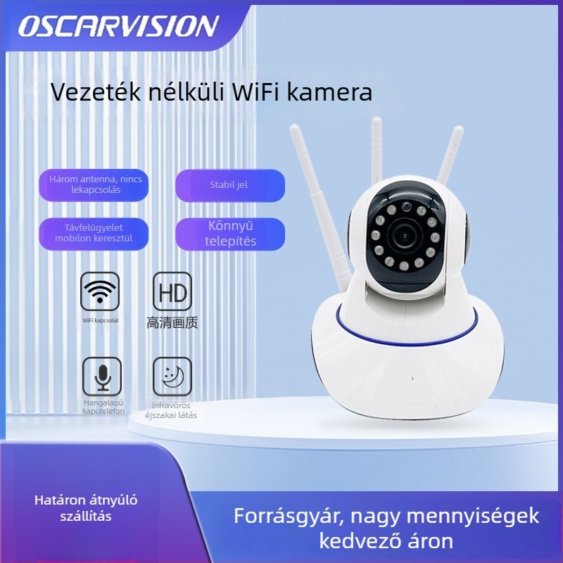 Vezeték nélküli felügyeleti kamera V380, 360° forgás, HD pan-tilt, széles látószög, hangkommunikáció mobiltelefonon