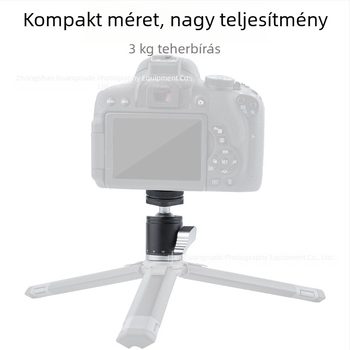 Fém gömbfej állványhoz, 360°-os forgatás, univerzális hideg cipő, tükör nélküli fényképezőgépekhez, állvány kiegészítő