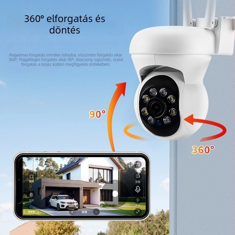 K21 PTZ Bullet kamera, HD éjjellátás és teljes színű éjjellátás, beltéri és kültéri használatra, távoli mobil megtekintés