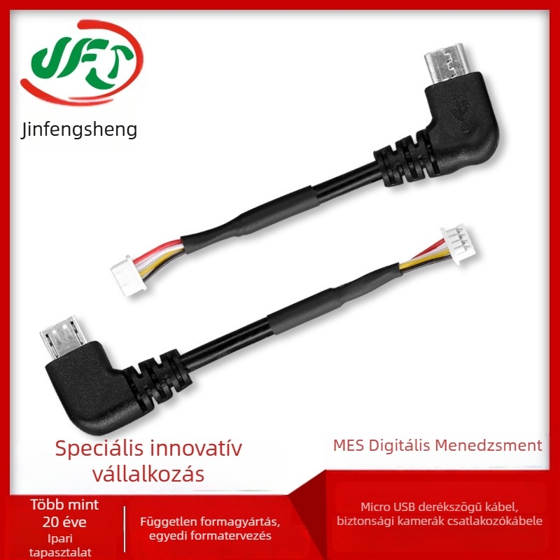 Görbe Micro USB–1,25 mm terminálkábel biztonsági kamerákhoz és okos hordozható eszközökhöz