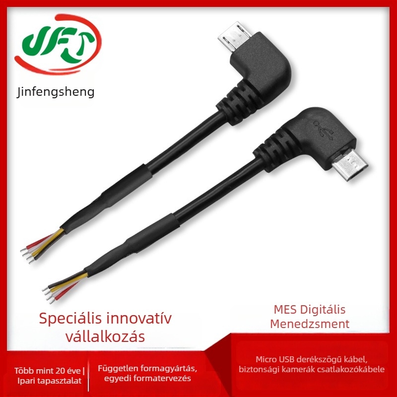 Görbe Micro USB–1,25 mm terminálkábel biztonsági kamerákhoz és okos hordozható eszközökhöz