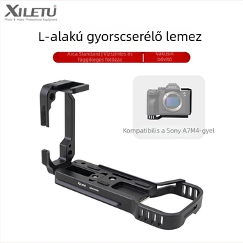 Joy Tu második generációs L-alakú gyorskioldó lemez vízszintes és függőleges felvételhez; bővítés kamera ketrec alaphoz és pan-tilt fejhez