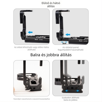 Joy Tu második generációs L-alakú gyorskioldó lemez vízszintes és függőleges felvételhez; bővítés kamera ketrec alaphoz és pan-tilt fejhez