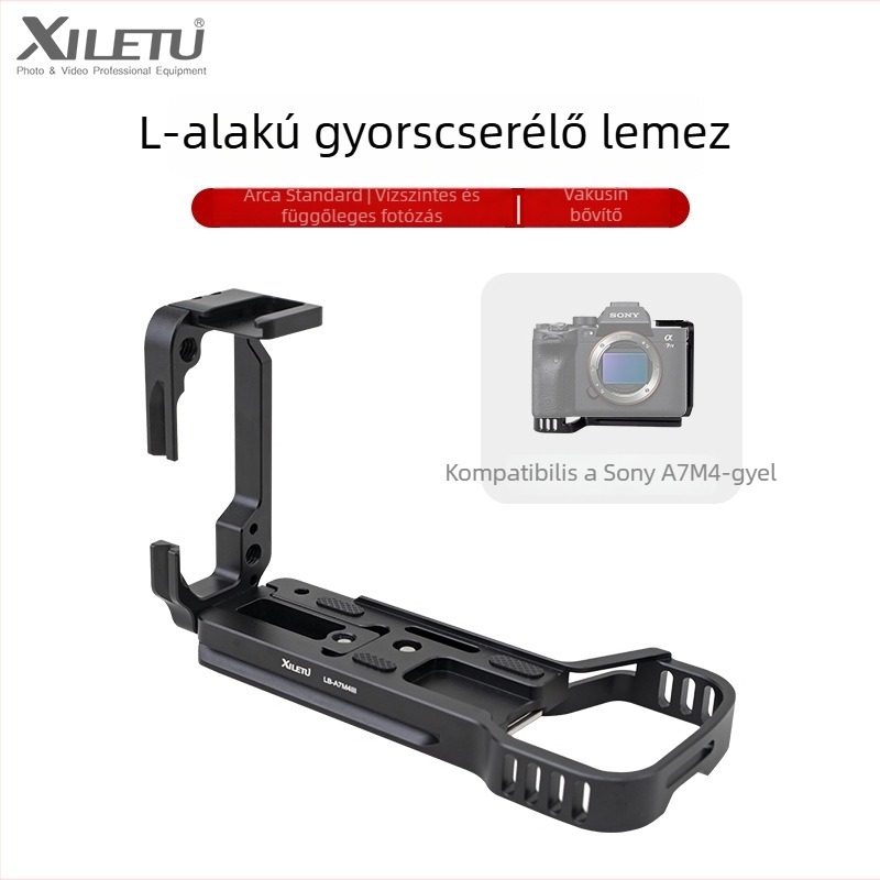 Joy Tu második generációs L-alakú gyorskioldó lemez vízszintes és függőleges felvételhez; bővítés kamera ketrec alaphoz és pan-tilt fejhez