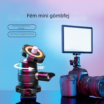 Fém mini hideg cipő univerzális golyófejjel, monitor-tartó gimball DSLR-kamera és ketrec-kiegészítők