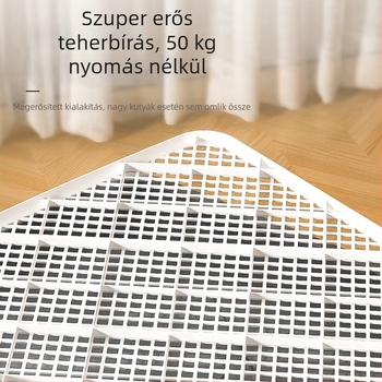 Extra nagy kutyatoalett magas kerítéssel a fröccsenések megelőzésére, könnyen tisztítható, hálós rács és tartóoszlopok