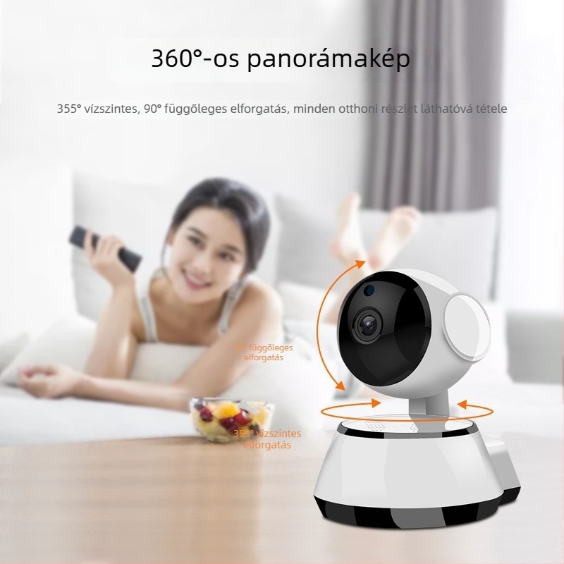 V380 vezeték nélküli kamera Wi-Fi-vel, távoli okostelefonos megfigyelés, HD felbontású hálózati megfigyelés SD kártyahellyel