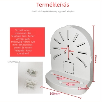Univerzális félgömb kamera tartó, falra szerelhető, műanyag