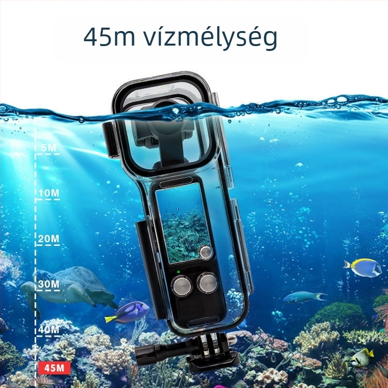 DJI Osmo Pocket 3 vízálló ház — 3-tengelyes gimbalhoz tervezett vízálló burkolat, 40 m mélységig