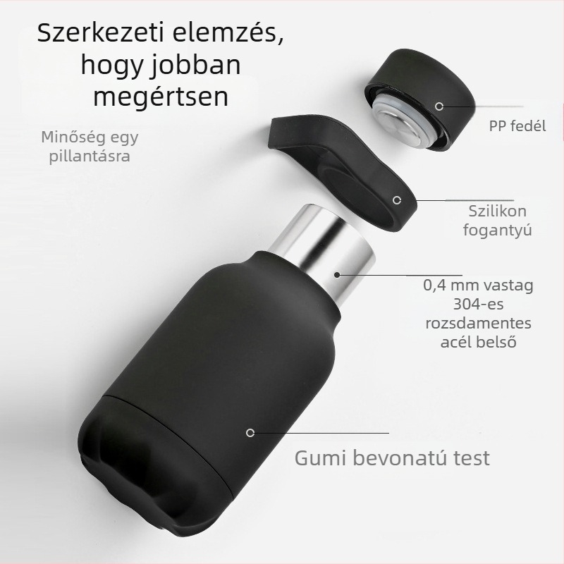 Testreszabható 304 rozsdamentes acél termosz pohár, vákuumszigetelés, hordozható autóhoz