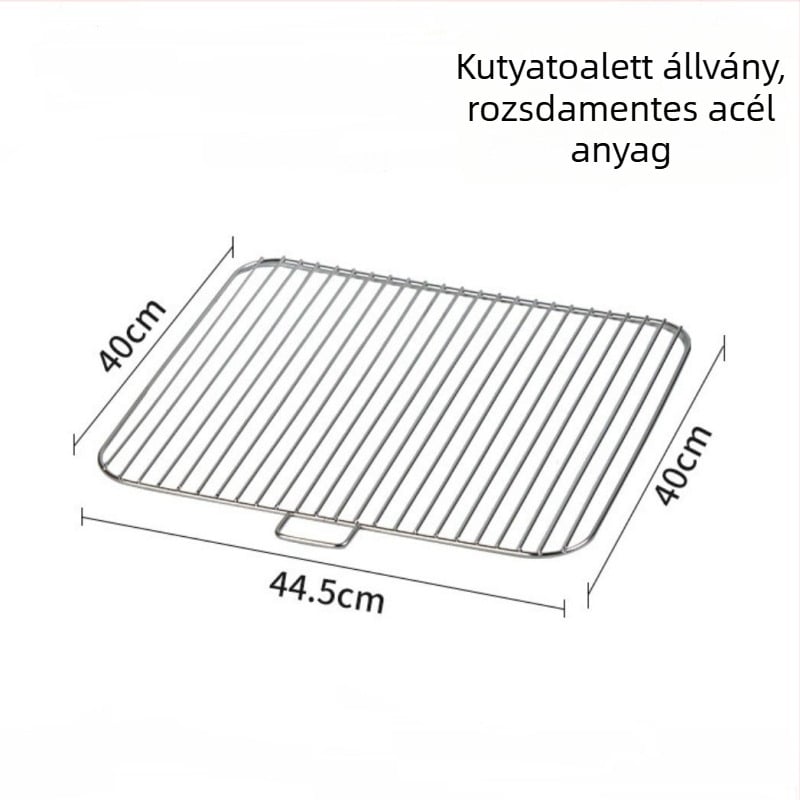 Rozsdamentes acélhálós kutyatoalett védőkeret, nagy méret a széklet és a vizelet szétválasztásához