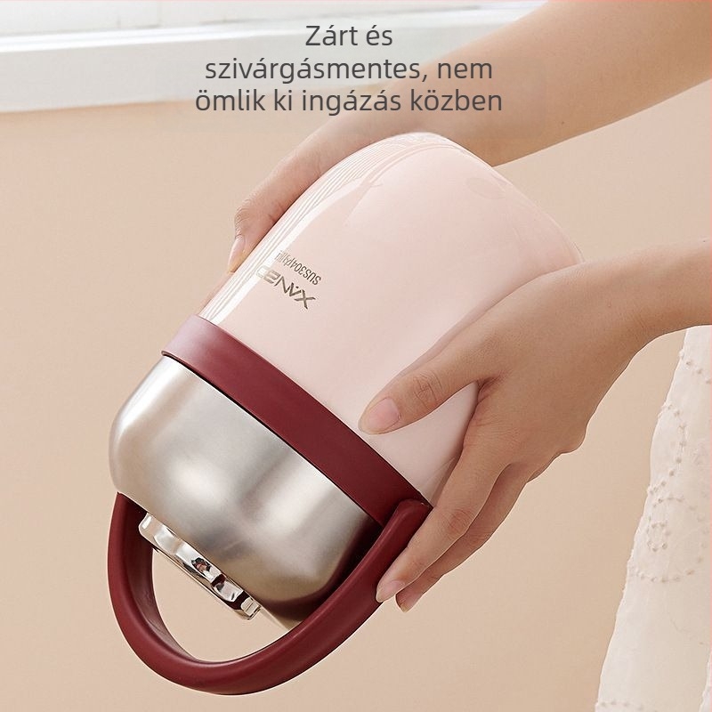 Szigetelt ebédes doboz 304 rozsdamentes acélból, többrétegű, nagy kapacitású, hordozható diákoknak