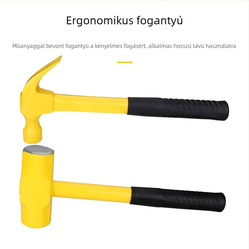 Nyolcszögletű kalapács fa markolattal, szénacél fej, ütésálló, 0,25/0,5/0,75 kg