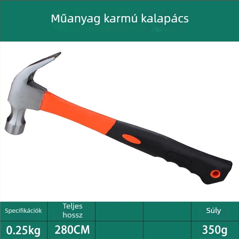 Nyolcszögletű kalapács fa markolattal, szénacél fej, ütésálló, 0,25/0,5/0,75 kg
