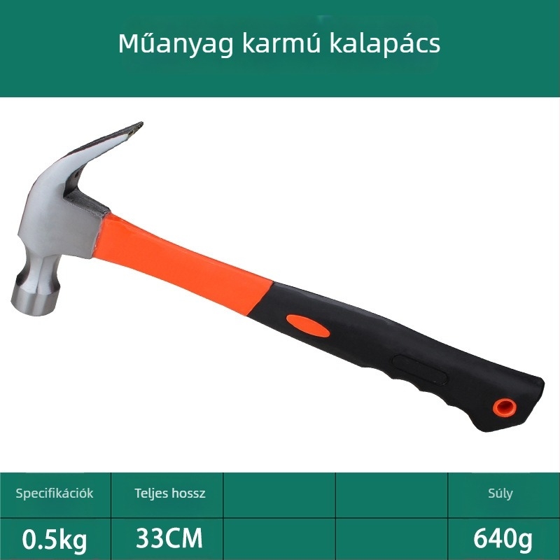 Nyolcszögletű kalapács fa markolattal, szénacél fej, ütésálló, 0,25/0,5/0,75 kg