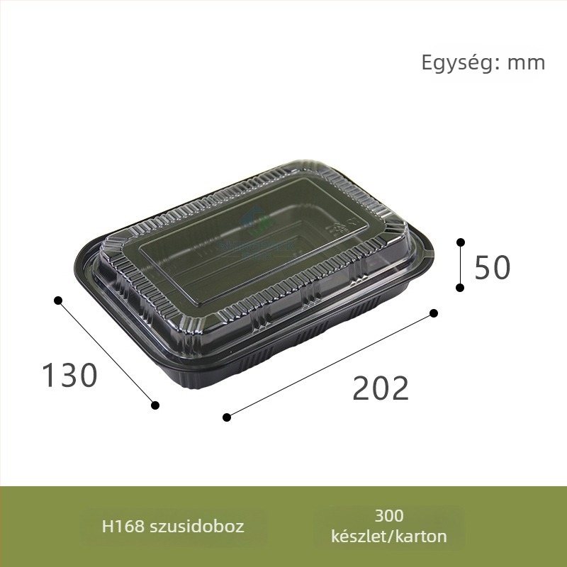 Egyszer használható sushi doboz fedővel bárányhúshoz készült rolókhoz, hosszúkás műanyag doboz élelmiszer-minőségű